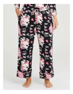 Bamboo Oriental Pyjama Pant In Black Multi